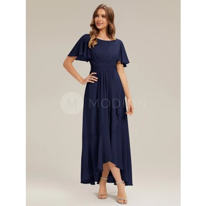 Společenské dlouhé šaty tmavě modré – Noor (celkový pohled)