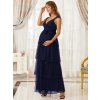Společenské šaty pro těhotné modré dlouhé elegantní – Ever Pretty EY20794NB