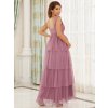Šaty na ples těhotenské růžové dlouhé tylové – Ever Pretty EY20794OD36