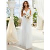Svatební šaty bílé ecru tylové s krajkou – Ever Pretty EH00217CR46