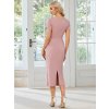 Šaty na ples růžové midi poddajné elegantní – Ever Pretty EB01783DR38