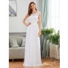 Svatební šaty bílé šifonové s krajkou – Ever Pretty EP00646WH36