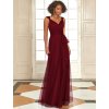 Plesové šaty vínové tylové dlouhé zeštíhlující – Ever Pretty EP07306BD44