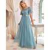 Společenské šaty modrozelené dlouhé tylové s flitry – Ever Pretty EP00904DB