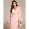 Večerní šaty růžové dlouhé šifonové elegantní – Ever Pretty EE01981PK46