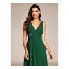 Večerní šaty zelené šifonové midi na ramínka – Ever Pretty EG61926DG44