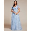 Šaty na svatbu ledově modré tylové květinové – Ever Pretty EE02151IB46