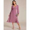Plesové šaty starorůžové midi s elastickým pasem – Ever Pretty EG01929OD40