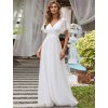 Šaty pro nevěstu bílé dlouhé tylové na převlečení po obřadu – Ever Pretty EP07962WH46