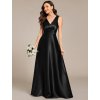 Společenské dlouhé šaty černé – Ravelia (celkový pohled)