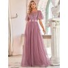 Šaty na svatbu starorůžové dlouhé s flitry – Ever Pretty EP00904OD36