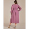 Šaty na ples starorůžové šifonové s elastickým pasem – Ever Pretty EG01929OD48