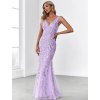 Plesové šaty levandulově fialové dlouhé tylové s flitry a třpytivým vzorem – Ever Pretty EP07886LV38