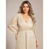 Večerní šaty béžové třpytivé midi – Ever Pretty EE01977CH54
