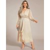 Šaty na svatbu béžové midi třpytivé – Ever Pretty EE01977CH54