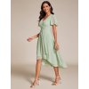 Šaty na svatbu zelené midi šifonové s rukávem – Ever Pretty EG02084MG44