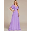 Společenské dlouhé šaty levandulové fialové – Jessalyn (přední pohled)