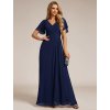 Společenské dlouhé šaty tmavě modré – Tristana (celkový pohled)