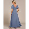 Večerní šaty dlouhé modré šifonové s rozparkem – Ever Pretty ESS0050DN, prodává Modion.cz