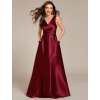 Společenské šaty dlouhé červené saténové s kapsami – Ever Pretty ES02326BD, prodává Modion.cz