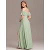 Šaty na ples mátově zelené šifonové dlouhé s rozparkem – Ever Pretty ES02365MG
