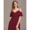 Večerní šaty vínové dlouhé šifonové elegantní – Ever Pretty ES02365BD