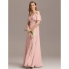Společenské dlouhé šaty růžové – Valencia (celkový pohled)