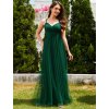 Společenské dlouhé šaty smaragdové zelené – Bellisima (přední pohled)