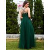 Šaty do tanečních smaragdově zelené dlouhé tylové s áčkovým střihem – Ever Pretty ESS0056DG