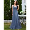 Společenské dlouhé šaty modrošedé – Bellisima (celkový pohled)