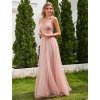 Společenské dlouhé šaty růžové – Bellisima (detail sukně)