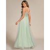 Společenské dlouhé šaty mátové zelené – Bellisima (zadní pohled)