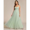 Společenské dlouhé šaty mátové zelené – Bellisima (detail sukně)