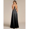 Společenské dlouhé šaty černé – Luminara (zadní pohled)
