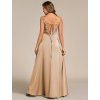 Večerní šaty zlaté saténové dlouhé elegantní – Ever Pretty ES02692CH
