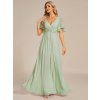 Společenské dlouhé šaty mátové zelené – Giovanna (celkový pohled)
