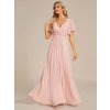 Společenské dlouhé šaty růžové – Giovanna (celkový pohled)