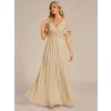 Společenské dlouhé šaty béžové – Giovanna (celkový pohled)