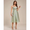 Společenské šaty mátově zelené saténové midi – Ever Pretty EG02340MG