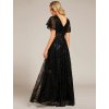 Večerní šaty černé dlouhé celotřpytivé tylové – EE02314BK | Modion.cz