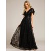 Plesové šaty dlouhé černé tylové celotřpytivé – Ever Pretty EE02314BK, prodává Modion.cz