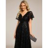 Elegantní šaty dlouhé černé tylové celotřpytivé – Ever Pretty EE02314BK, prodává Modion.cz