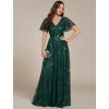 Společenské dlouhé šaty smaragdové zelené – Galatea (přední pohled)