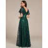 Večerní šaty tmavě zelené smaragdové dlouhé celotřpytivé tylové - EE02314DG | Modion.cz