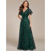 Plesové šaty tmavě zelené smaragdové dlouhé celotřpytivé tylové - EE02314DG | Modion.cz