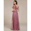 Šaty na ples starorůžové flitrové tylové dlouhé – Ever Pretty EE02314OD