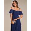 Šaty na svatbu modré tmavě modré asymetrické šifonové – Ever Pretty EG02103NB