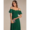 Elegantní šaty zelené smaragdové asymetrické šifonové – Ever Pretty EG02103DG