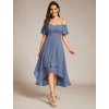 Plesové šaty modré modrošedé asymetrické šifonové – Ever Pretty EG02103DN