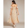 Šaty do tanečních béžové asymetrické šifonové s lehkou sukní – Ever Pretty EG02103LR